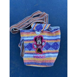 Vintage Disney Minnie Mouse Baja Serape Woven Backpack Bag Multi Color Boho RARE Vintage Disney Mickey Mouse Serape | Mercari main image 2