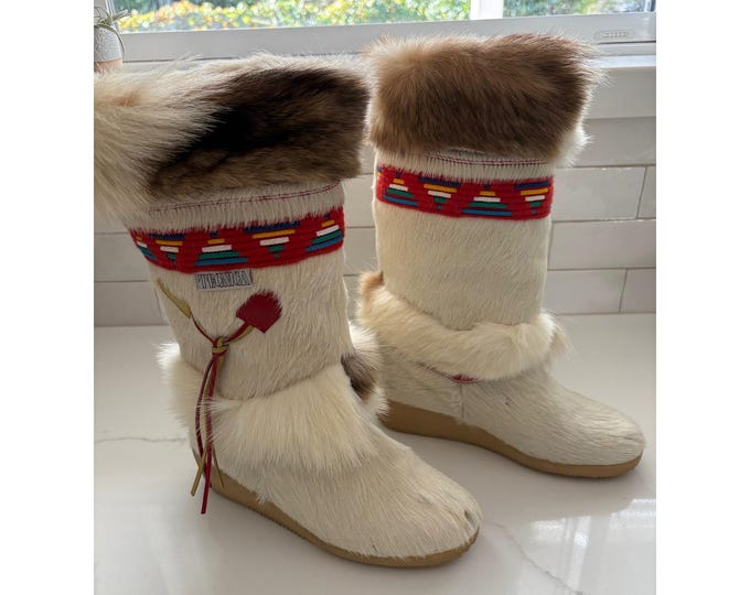 Tecnica Fur Winter Boots Apres Ski Boots Aztec Native American Women's ...
