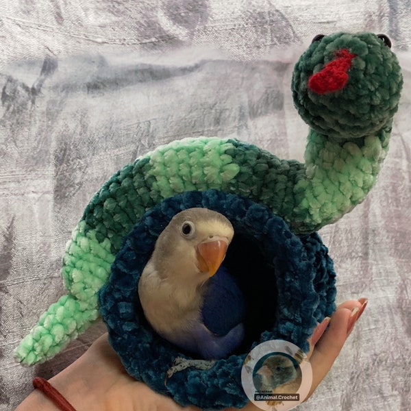 Bed for small birds, lovebirds, canaries, parakeets, cage decoration, crochet bird accessories, personalized crochet