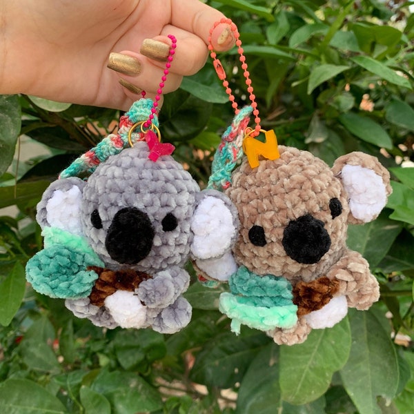 Llaveros koala crochet, muñecos de amigurumi, personalizados para regalar, para colgar en el bolso, decoración de llaves, hecho a mano,