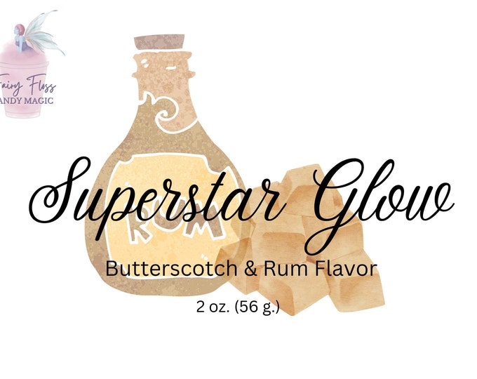 Superstar Glow (butterscotch and rum) Fairy Floss Cotton Candy Treat
