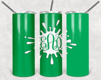 Green Splat Tumbler digital download sublimation file