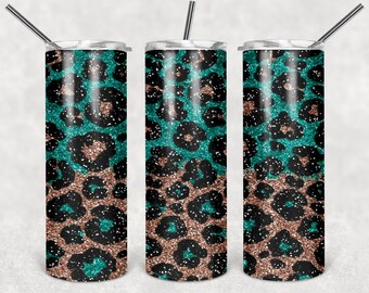 Green and Gold Glitter  20oz Tumbler digital download sublimation file