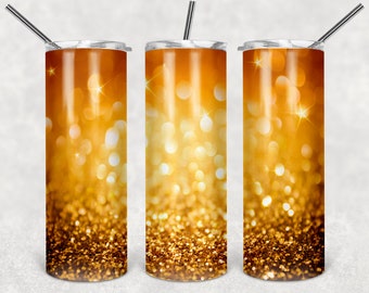 Gold Glitter Tumbler digital download sublimation file