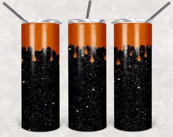 Orange Glitter Tumbler digital download sublimation file