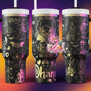 Blue alien, Spooky Vibes, 40 oz full wrap laser file PNG
