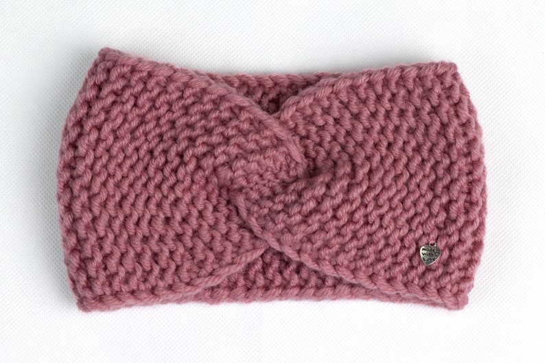 Braunes Woll-Stirnband Mit Blume – Maschinengestrickt, Warmes Winter-Accessoire, Verschiedene Farben