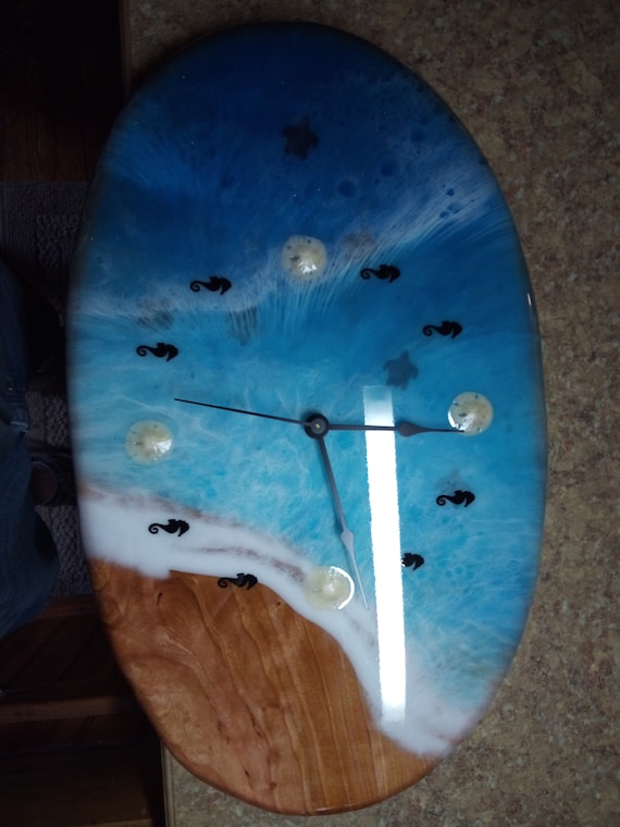 Epoxy Beach Clock Etsy