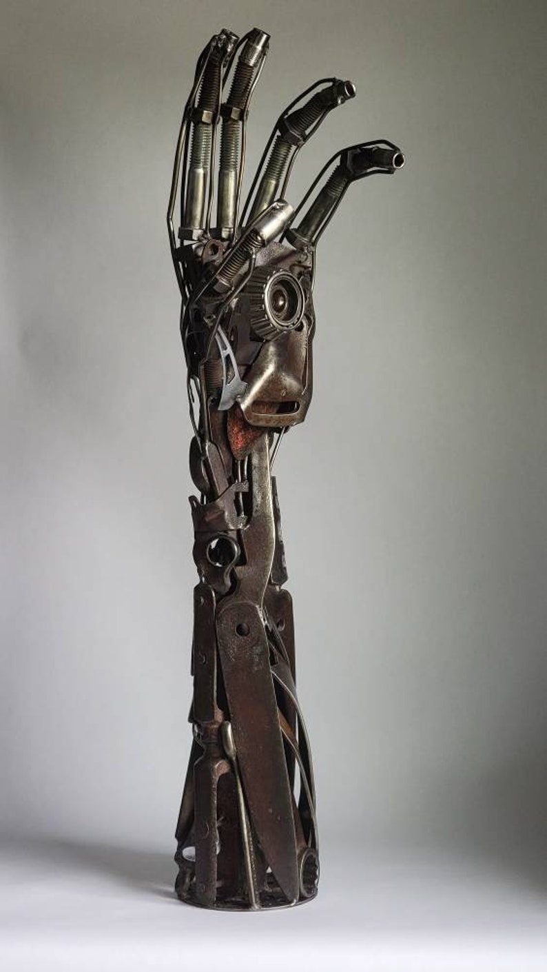 Metal Robot Hand Human Arm Sculpture Scrap Metal Robot Hand Made to Order Etsy