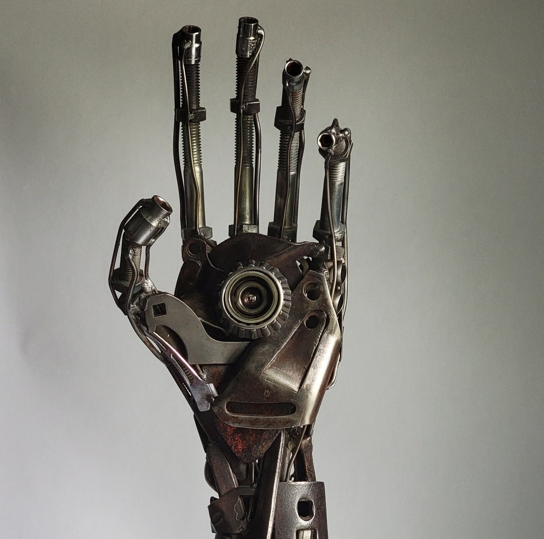 Metal Robot Hand Human Arm Sculpture Scrap Metal Robot Hand Made to Order Etsy