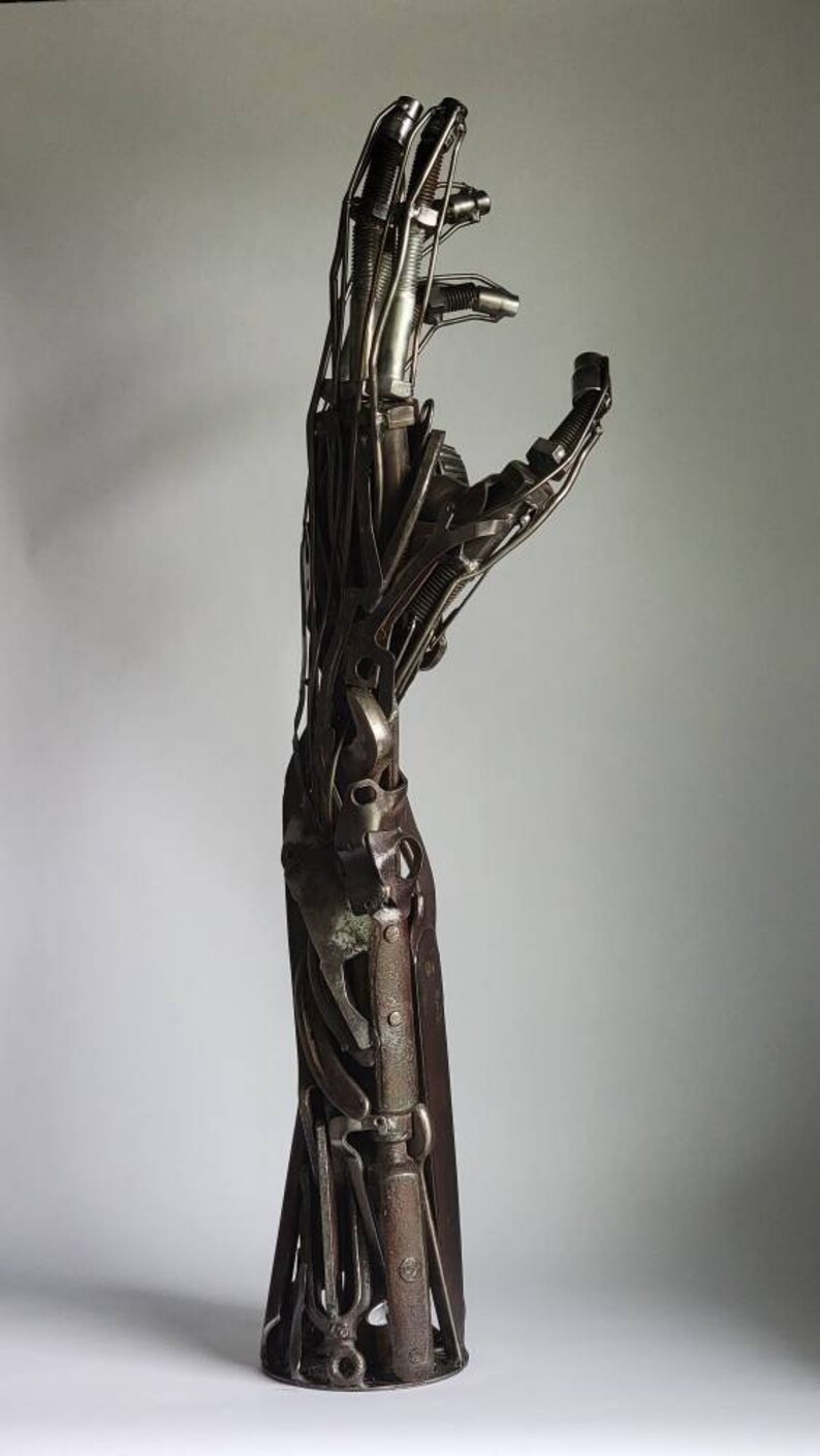 Metal Robot Hand Human Arm Sculpture Scrap Metal Robot Hand Made to Order Etsy
