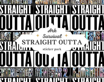 ARK Survival Inspired “Straight Outta” Vinyl Sticker Pack – All Maps Included!