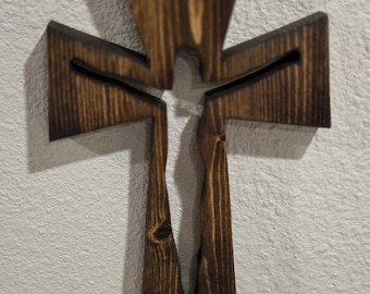 Handmade Wooden Cross Wall Decor | Rustic Christian Wall Art | Faith Home Decor | Wooden Cross for Wall | Religious Gift
