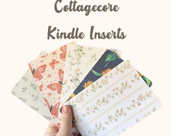 Cottagecore Kindle Inserts Set | Cozy Bookish Kindle Decor | Clear Kindle Case Inserts | Reader Aesthetic Accessory