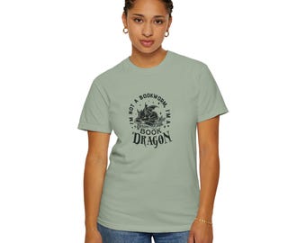 Book Dragon Shirt, Bookish T Shirt for Readers, Book Lover Gift, Reading Shirt, Booktok Tee, Fantasy Reader Shirt, Gift for Bookworms
