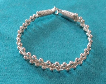 Silver, silver bracelet, jewelry, handmade, hand made, oxidized silver, silver gift, Braided Woven Bracelet