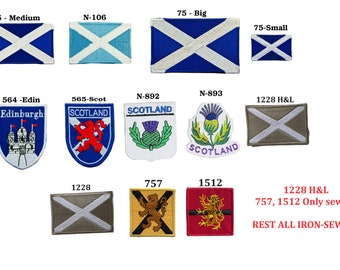 Scotland Scottish National Flag Embroidered Iron Sew On Patch Jacket Jeans Hat Leather
