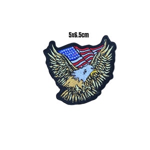 American EAGLE With US Flag Embroidered Patch Badge Sew/Iron On 819