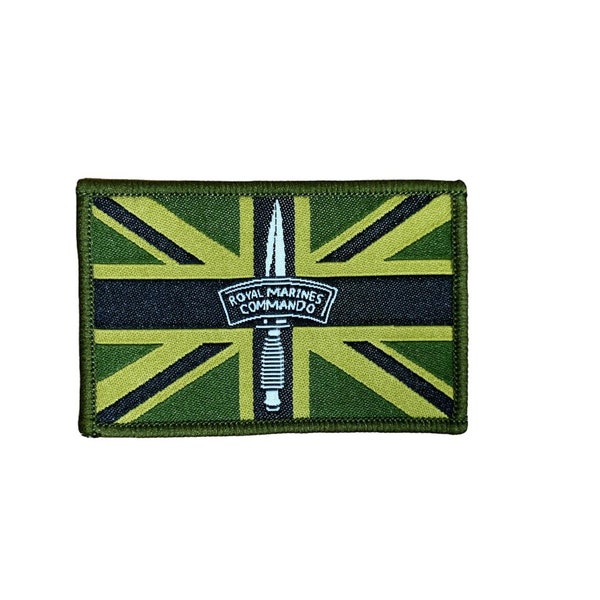 British Royal Marines Commando Union Jack Flag Embroidered Sew On Patch 1093