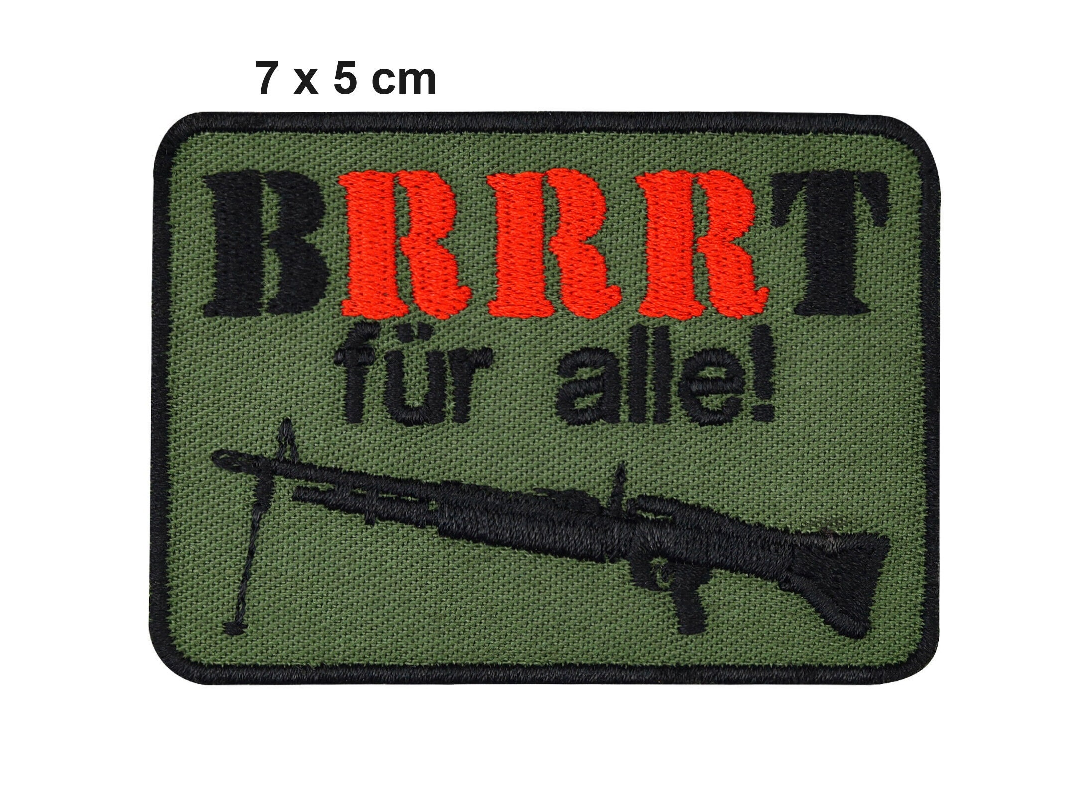 Brrrt For All German Army Military Gun Olive Embroidered Patch Sew On Patch 1612