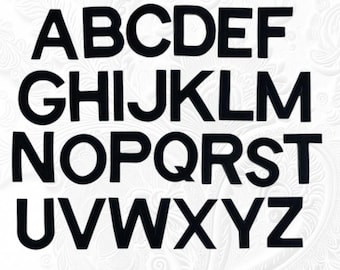 Schwarze Buchstaben gestickt Aufnäher Abzeichen nähen Aufbügeln Alphabet Stickerei ABC Full Alphabet Patches Kleid Transfer Jacke Jeans Tasche