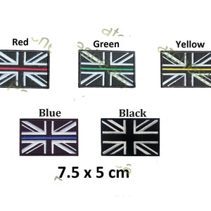 Union Jack Firefighters Police Medical Emergency Service Iron Sew On Patch Jacket Jeans Leather England