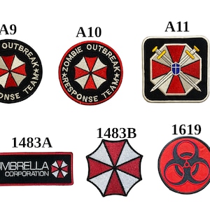 Umbrella Corporation Resident Evil Sword Zombie Outbreak Game Iron opnaaiende patch jas