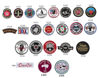 Northern Soul Music Club Fist Love London Mods BlackPool Mecca Heart Embroidered Iron Sew On Patch Jacket Jean Leather Clothe