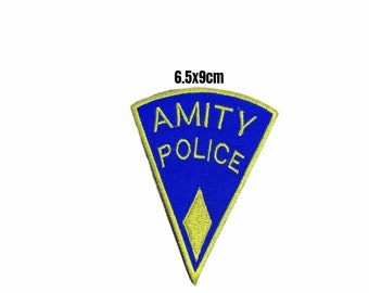 Horror Movie Inspired Jaws Amity Police Embroidered Patch Badge Sew/Iron On 909