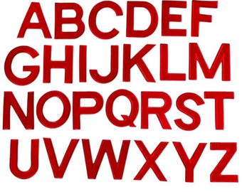 ABC Alphabet rote Buchstaben gestickt Aufnäher Abzeichen nähen Aufnäher Alphabet Stickerei Patches Kleid Transfer Jacke Jeans Tasche