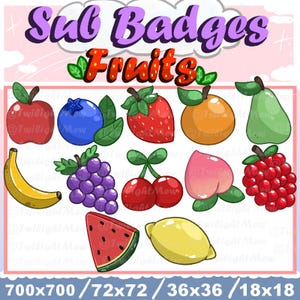Fruits Twitch Stream Sub Badges