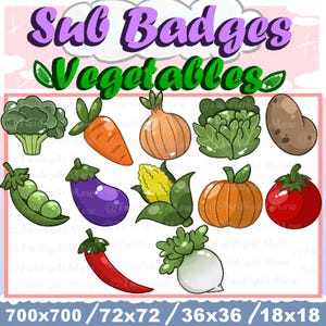 Vegetable Twitch Sub Badges
