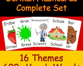 German-English Kids Vocabulary Flashcards - Printable Beginner Learning Tool PDF