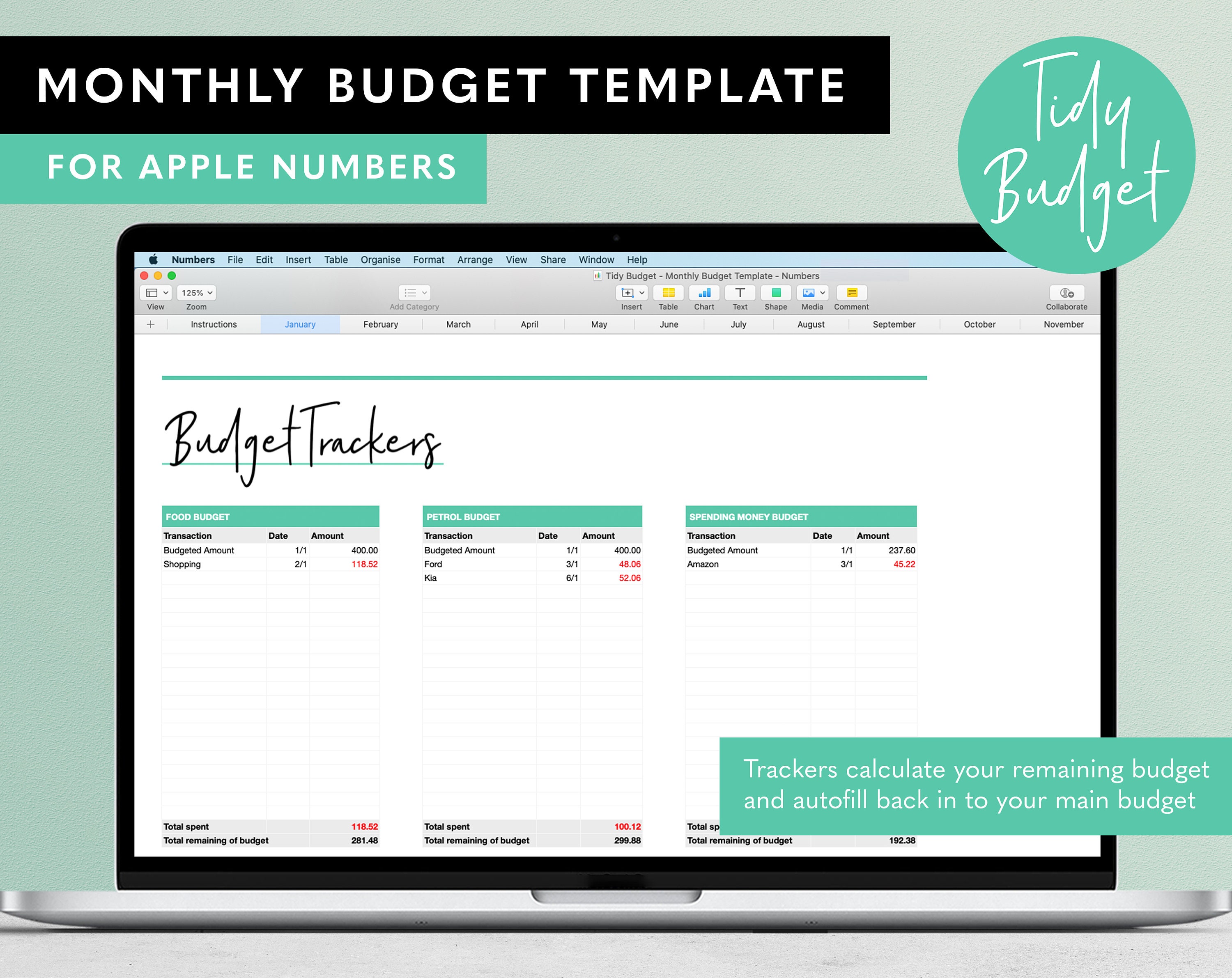 Numbers Monthly Budget Template - Zero Based Budgeting Spreadsheet From ...