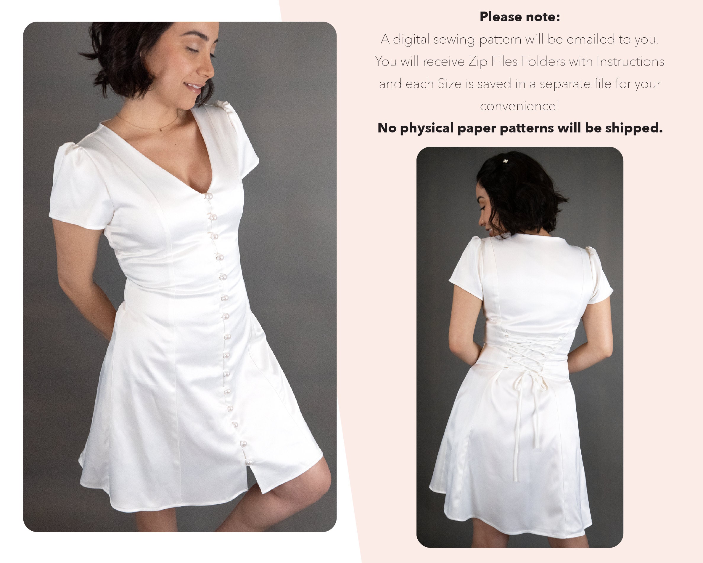 PDF Sewing Pattern / Wedding Dress / Bridesmaid Dress / Digital Sewing ...