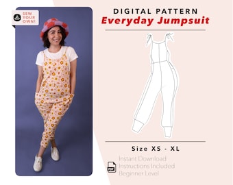 Wzór na co dzień na sweter | XS-XL | Wzór na kombinezon | Wzór na salon | Przyjazny dla początkujących | Cyfrowy wzór do szycia | ComfyAll Day Wear