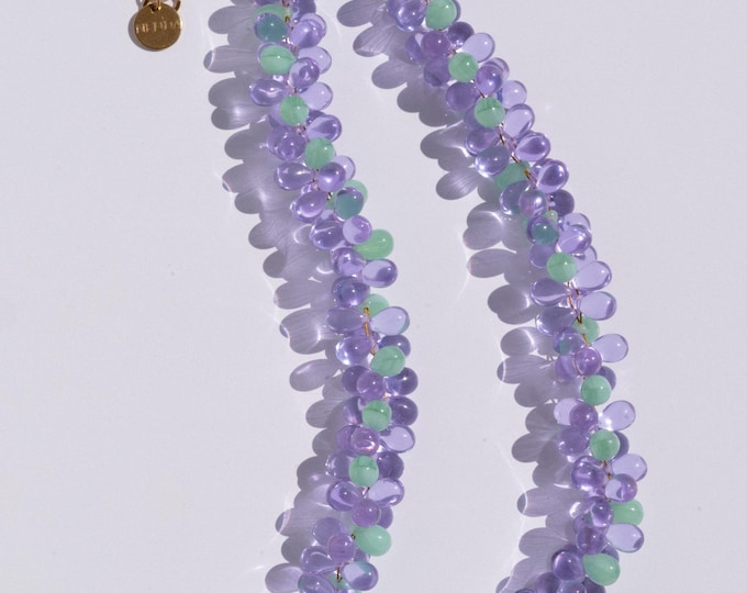 6 mm 3トーンクリスタルブルーパープルチェコガラスビーズ - 数量25