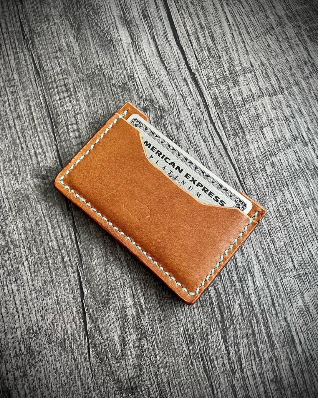 Genuine Handmade Leather Card Wallet Etsy