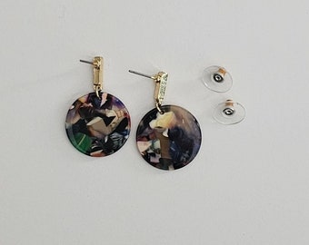 Resin Round Earrings Multicolor Fashion Jewelry