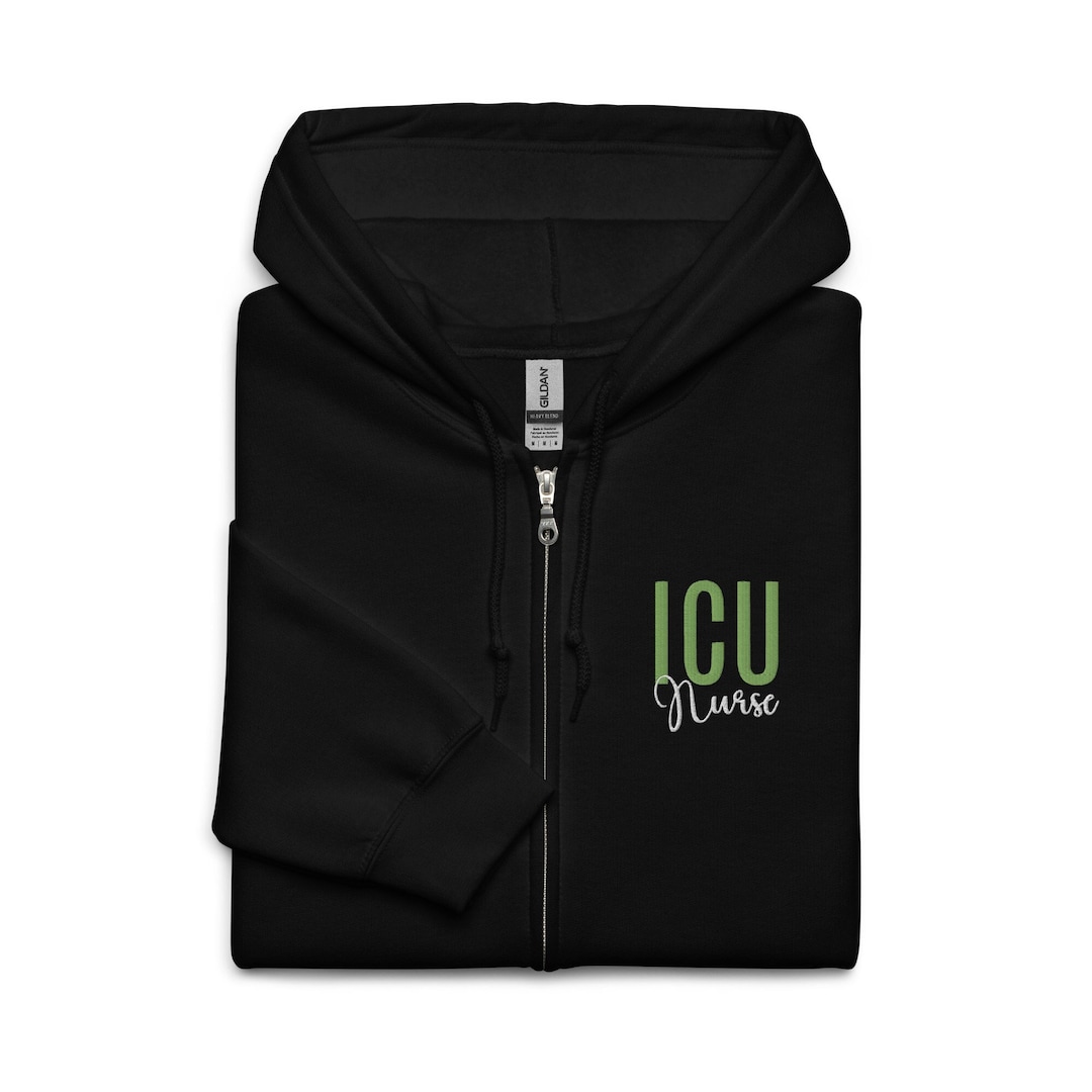 ICU Nurse Jacket ICU Nurse Zip Hoodie Comfy ICU Jacket Etsy
