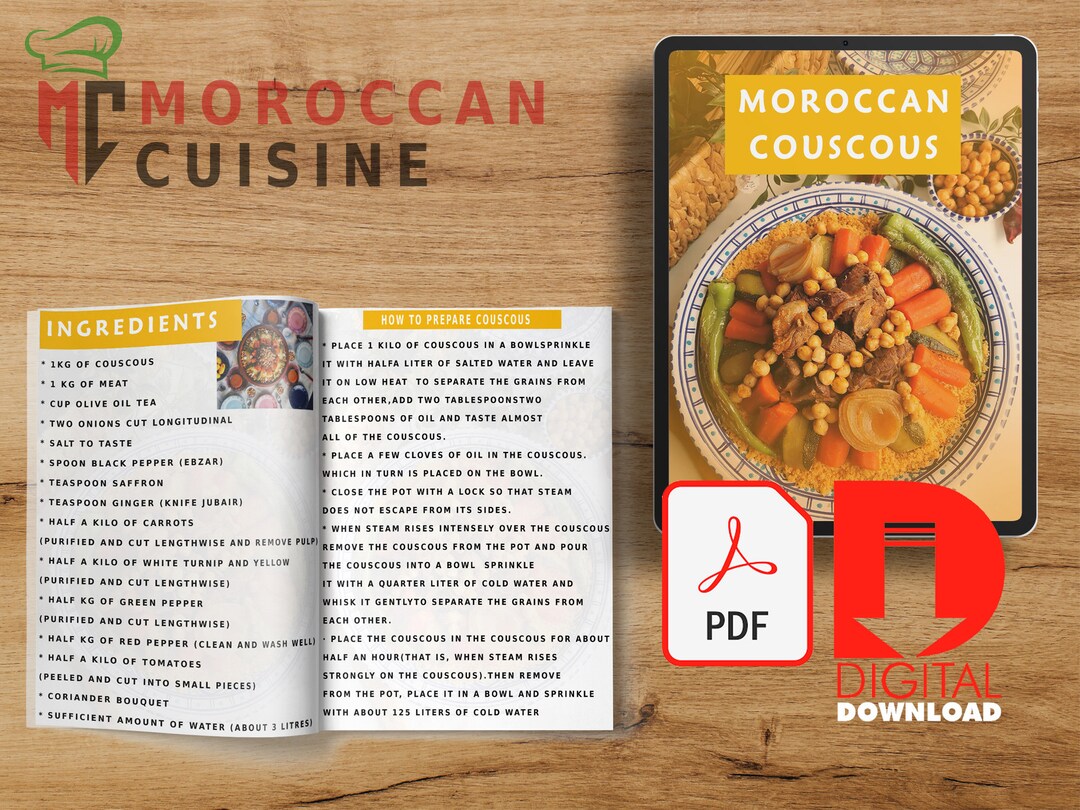 Moroccan Couscous Recipe Digital Download Printable Recipe - Etsy