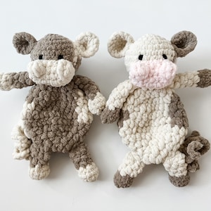 Custom Cow Snuggler | Made to Order | Baby Lovey | Crochet Cow Stuffie | Cow Plushie | Cow Stuffed Animal | Farm Nursery | Baby Shower Gift