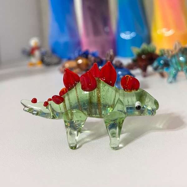 Tiny Small Glass Dinosaur Figurines