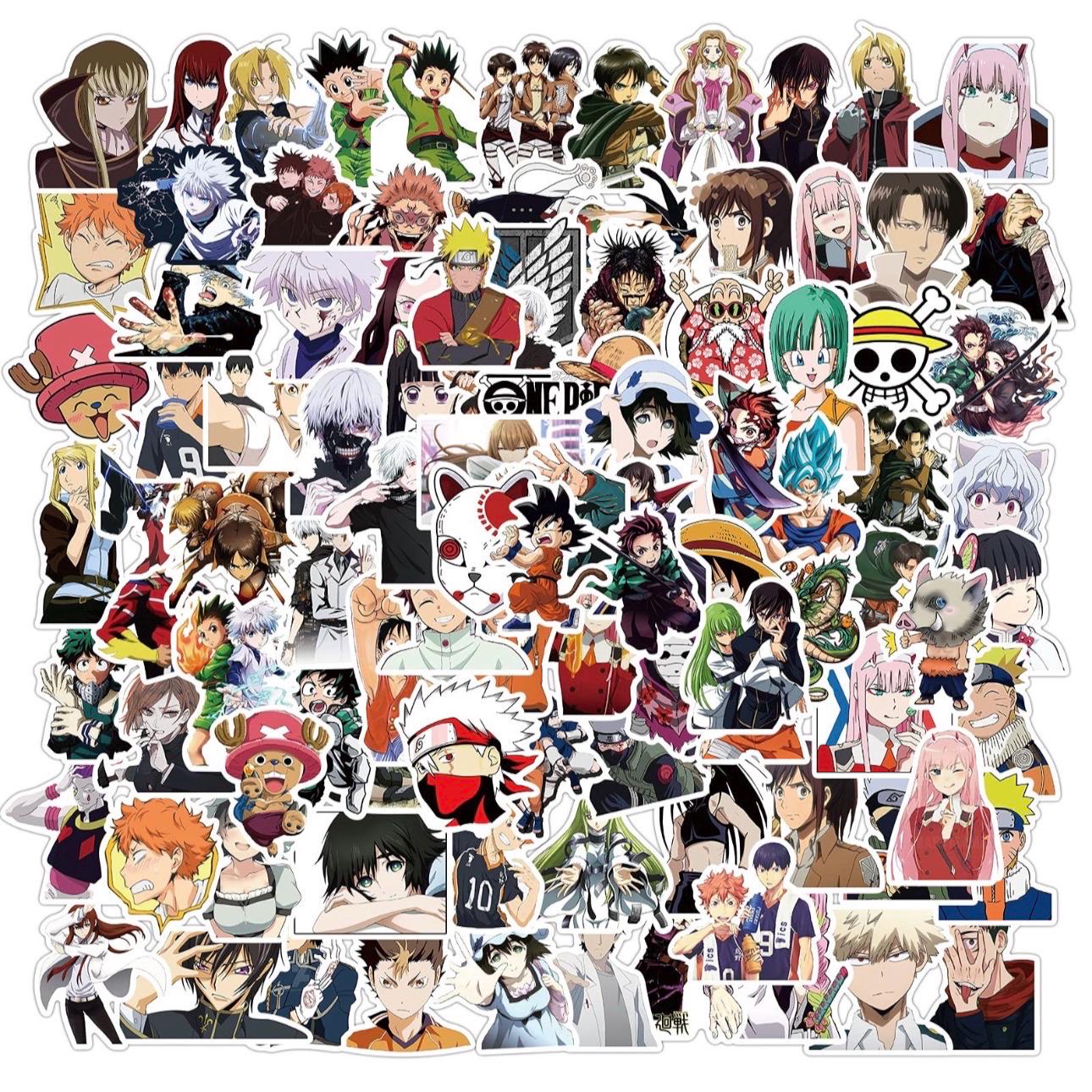 50 Anime Stickers, Stickers for Water Bottles, Laptop Stickers ...