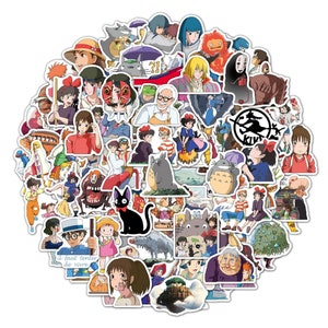 50 Studio Ghibli Stickers, stickers for water bottles, laptop stickers, hydroflask stickers, sticker pack