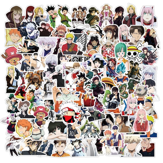 50 Anime Stickers Packs, Stickers for Water Bottles, Hydroflask