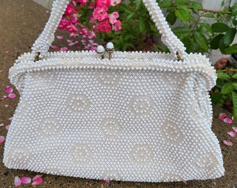 Classic 1950's Large Corde' Bead Purse By Lumured