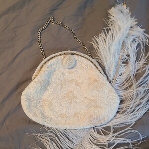 Alluring Vintage 1950s Joseph Hand Beaded Evening Bag, Bridal bag