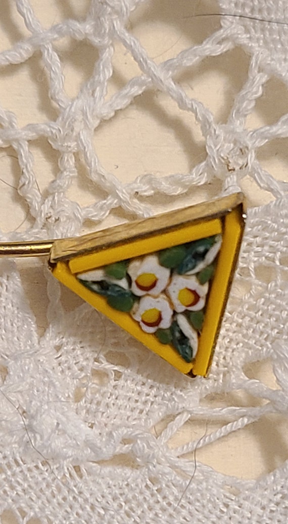 Floral Vintage Italian Mosaic Stick Pin. - image 5