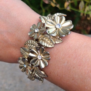 Unique Vintage Floral Cuff Bracelet